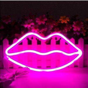 Sweet lips pink light up sign decorati…